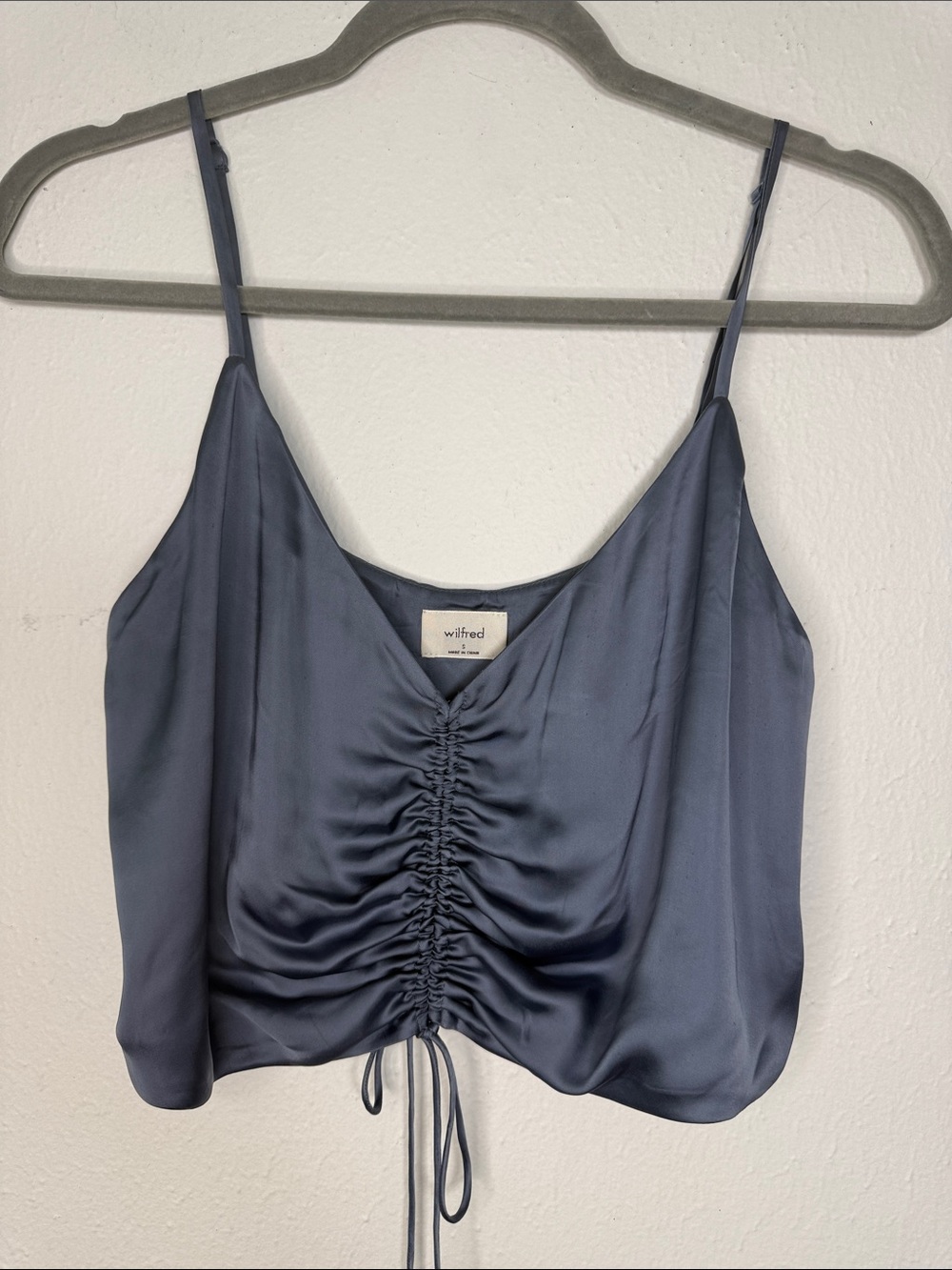 Wilfred Slate Blue Satin Drawstring Cami
